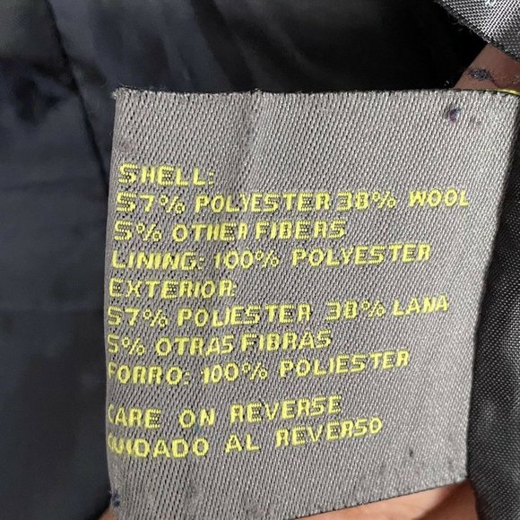 Kenneth Cole Reaction Womens Wool Blend Peacoat Size L Black White Double Breast - Picture 9 of 9